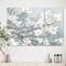 Designart - Blue on Grey Blossoms - Traditional Canvas Artwork